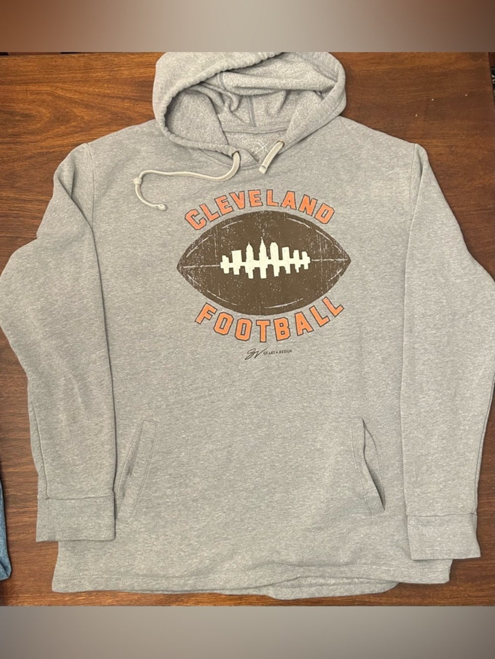 Cleveland Football Gray Crewneck Hoodie